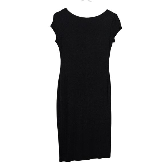 See You Monday V Neck Cap Sleeve Midi Dress Black Size L EUC - Picture 3 of 6
